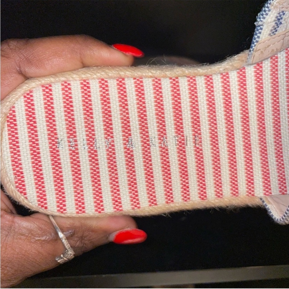 Kelly & Katie Striped Sandals - Red and Blue - Picture 3 of 3